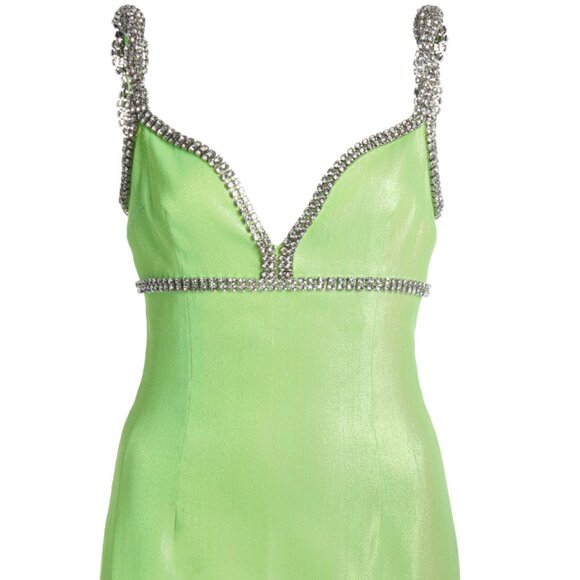 Area Crystal-Trimmed Lamè Mini Dress *NWT* - Picture 1 of 5